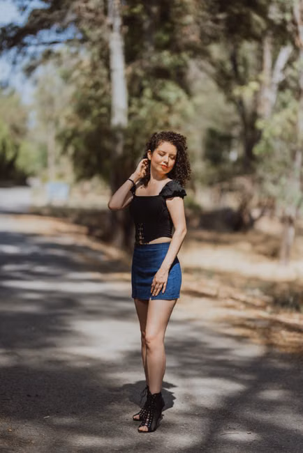 Saia Jeans Curta